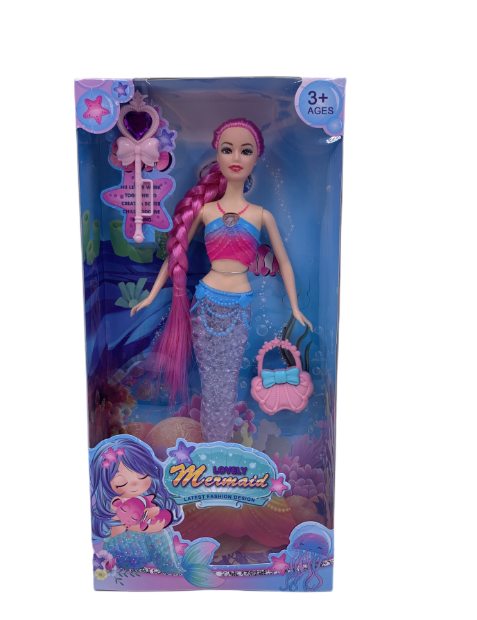 11 Inch Solid Body Dolls Mermaid dolls with Light Music Toys for Girl Super Beautiful Little Mermaid