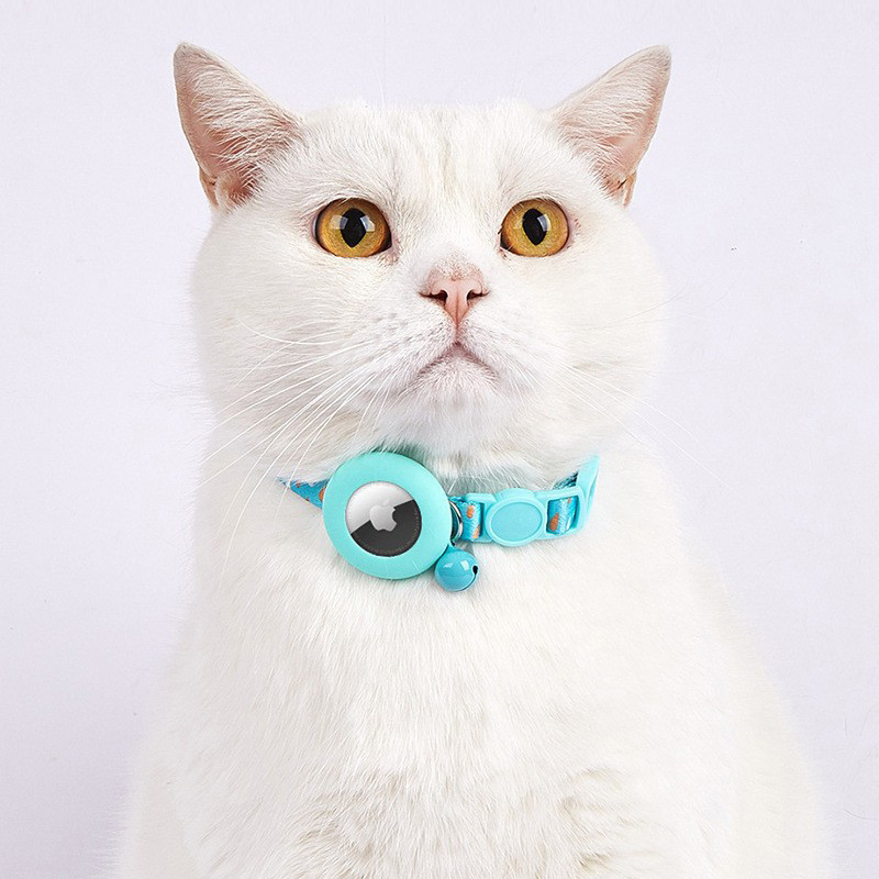 Adjustable Reflective 2 Pack Breakaway GPS Airtag ID Tag Bell Cat Collar for Cat Dog Kitten Puppy