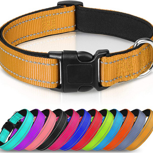 Soft Neoprene Padded Durable Outdoor Training Reflective Colorful Adjustable Nylon Dog Collar Eco Friendly Pet Collar