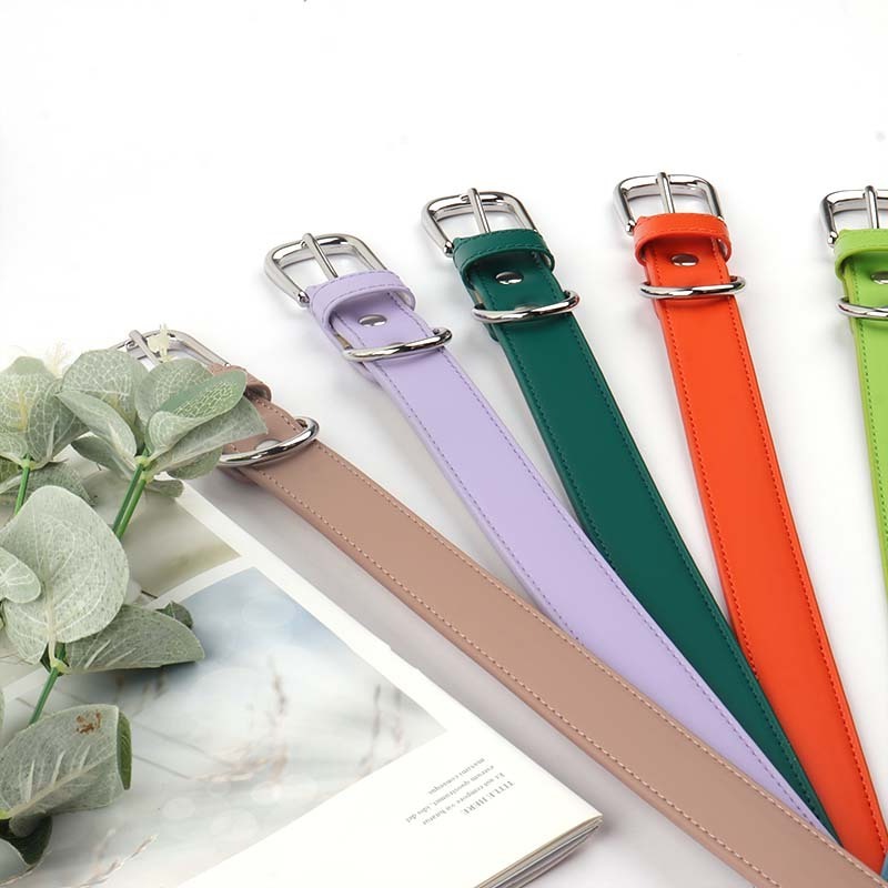 New Arrival Popular Soft Comfortable Colorful Custom TPU leather dog collar charm and leash set with metal adjustable buckle