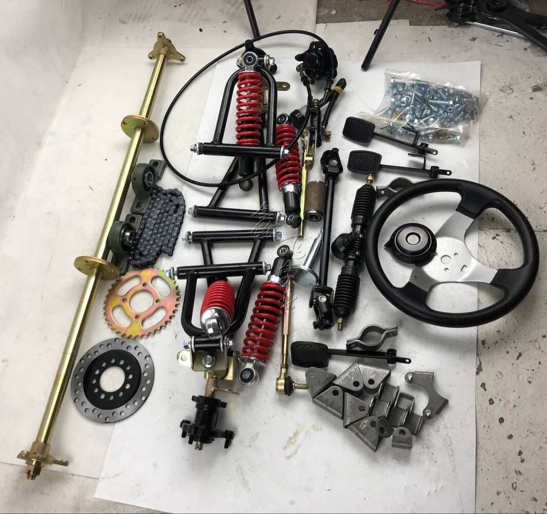 Go Kart 1M Axle Kit off-road kart modified steering suspension rear axle rear axle front and rear disc brake