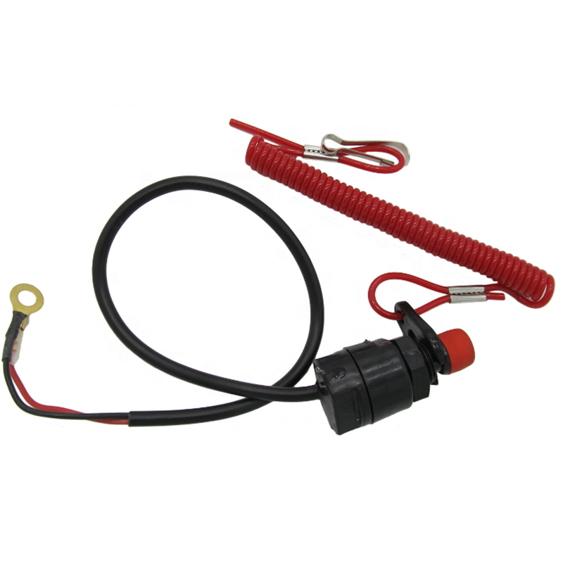 Universal Boat Outboard Engine Motor Kill Stop Switch &Safety Tether Lanyard Set