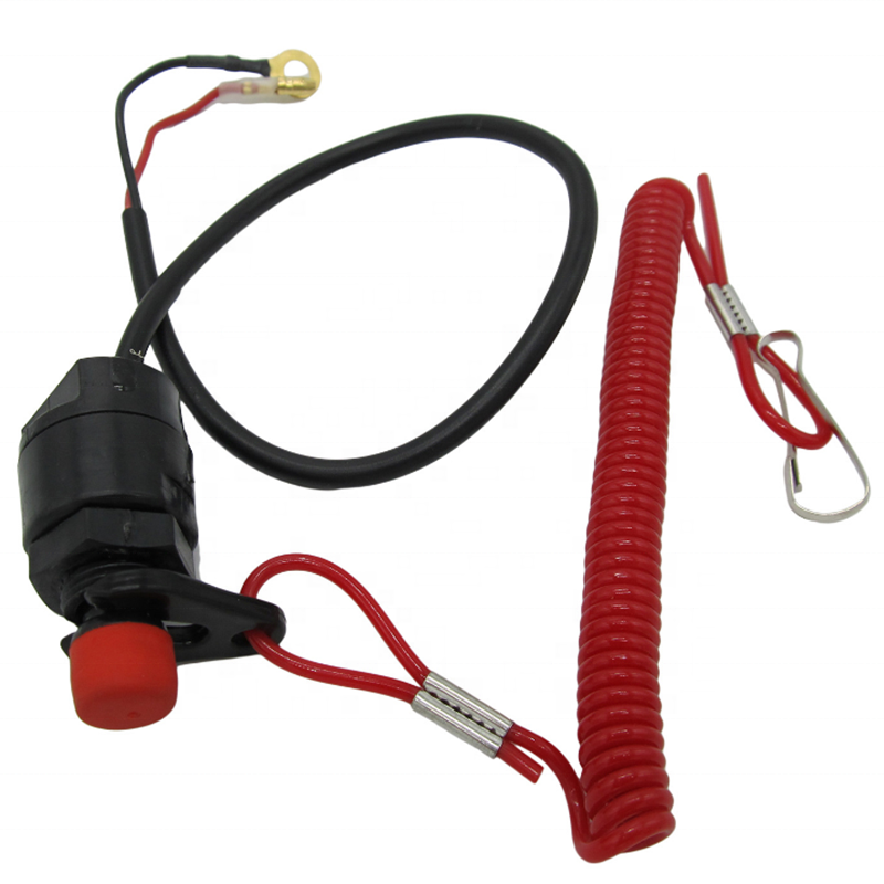 Universal Boat Outboard Engine Motor Kill Stop Switch &Safety Tether Lanyard Set