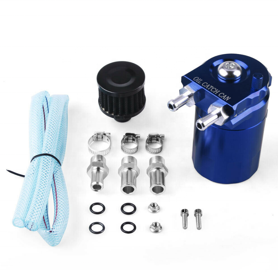 Oil Breather Catch Can Baffled Petrol Diesel Tank Reservoir Filter Kits