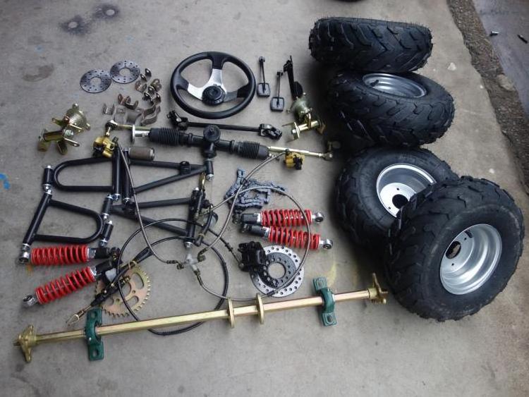 Go Kart 1M Axle Kit off-road kart modified steering suspension rear axle rear axle front and rear disc brake 7 inch wheel