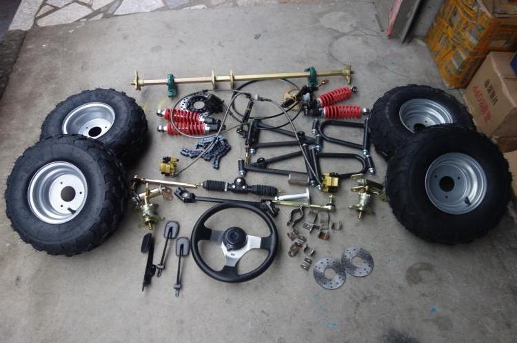 Go Kart 1M Axle Kit off-road kart modified steering suspension rear axle rear axle front and rear disc brake 7 inch wheel