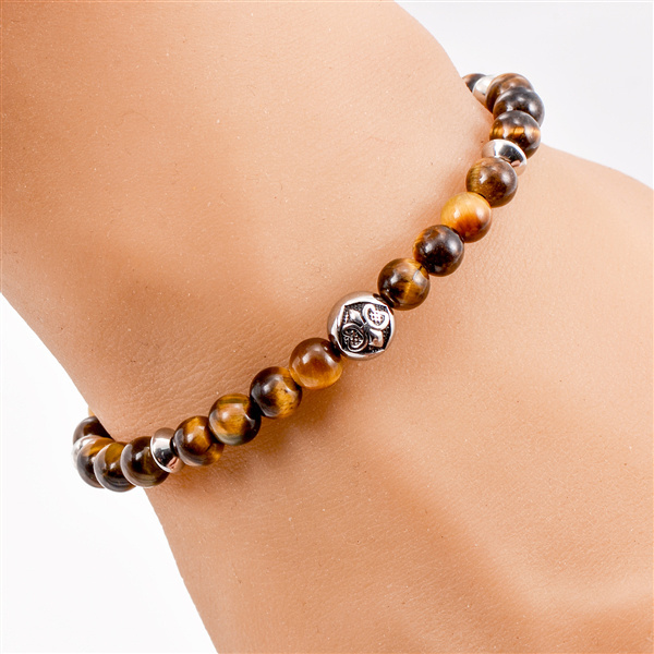 High Quality Yellow Tiger Eye Stainless Steel Lobster Clasp Bracelets