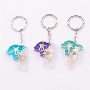 cute dolphin keychain ocean beach travel souvenirs wholesale custom sea animal key chains pendant starfish keyring fish keychain