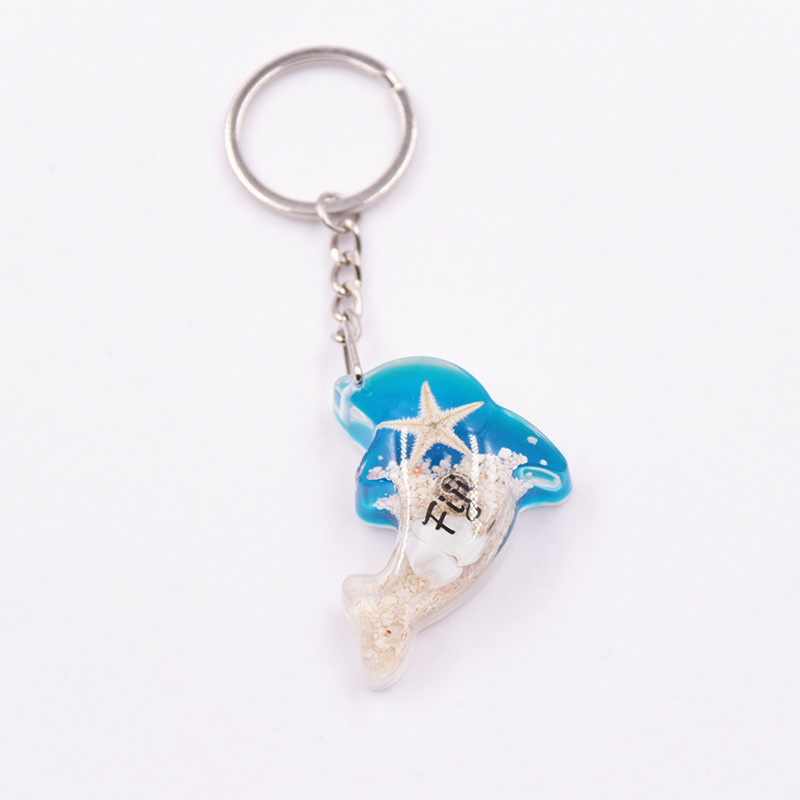 cute dolphin keychain ocean beach travel souvenirs wholesale custom sea animal key chains pendant starfish keyring fish keychain