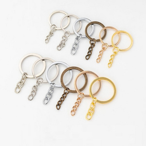 30mm Stainless Steel Split Key Rings Chain 25mm Round Edge Style Metal Key Chains Wholesale Keyring for DIY Keychain Accessories