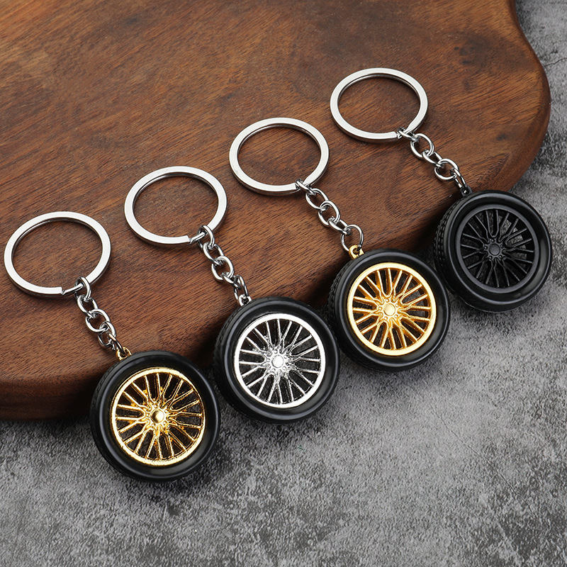 Mini tire Keychain Turbo Turbocharger Rubber Keychain Custom Logo 3D Keyring Pendant Metal Key Chains Silicone F1 Tyre Keychains