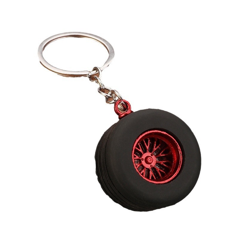 Mini tire Keychain Turbo Turbocharger Rubber Keychain Custom Logo 3D Keyring Pendant Metal Key Chains Silicone F1 Tyre Keychains