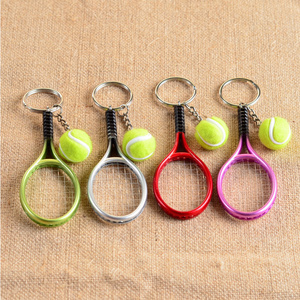 Tennis Keychain 3d mini sports colorful Tennis rackets and ball keychain good luck Tennis Sports Lovers Souvenir Gifts keychain