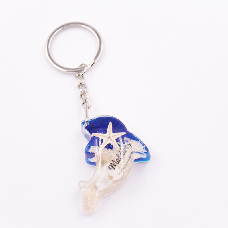 cute dolphin keychain ocean beach travel souvenirs wholesale custom sea animal key chains pendant starfish keyring fish keychain