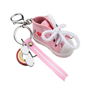 Custom shoes keychain sneaker rainbow I love you Shoes Key chains Popular Personality bag pendant keyring 3D mini Shoes Keychain