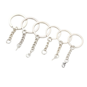 Wholesale 25 30mm Flat keyring jump ring Nickel free alloy keychains ring polished metal ring for keychain in bulk accessory diy