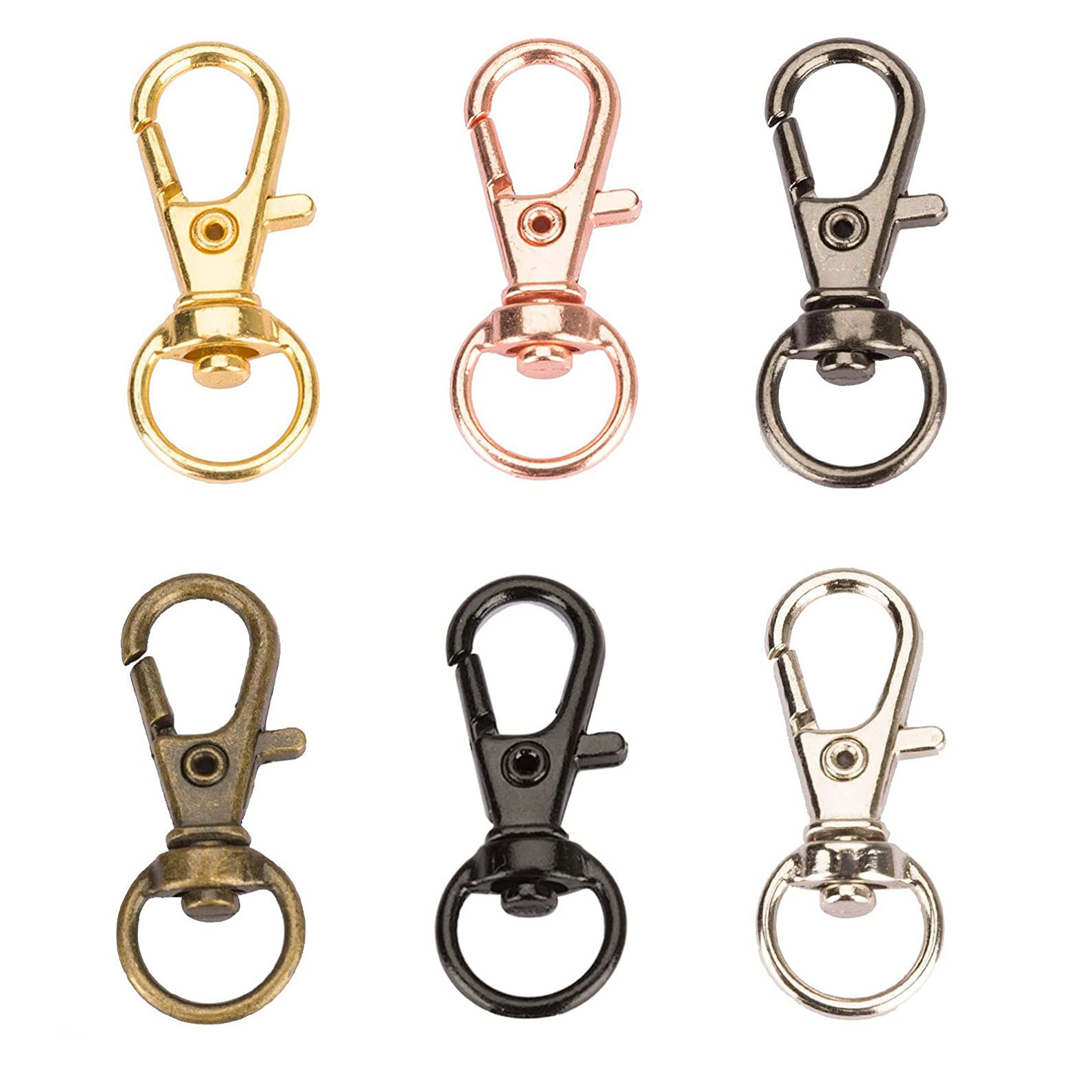 Keychain Hooks with Key Rings Metal Swivel Lobster Claw Clasps metal key ring for toys garment bags accessory Keychain Ring Clip