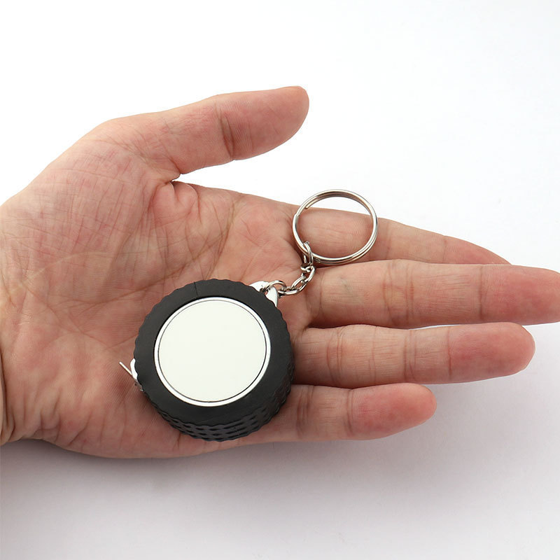 Meter Mini Tape Measurering keychain Portable Sublimation keychain Tire Style telescopic Tape measury tape key chains ring blank