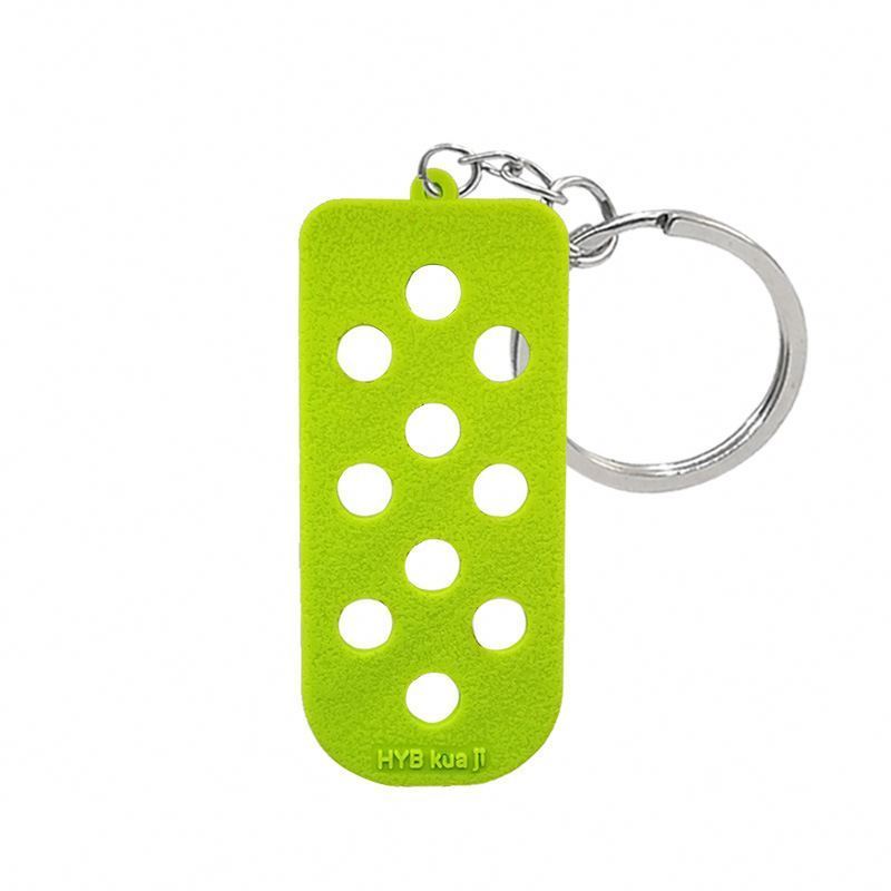 wholesale shoe charms can be mounted on the key rings fit car keys accessories bag trinket charm custom PVC Fluorescent keychain