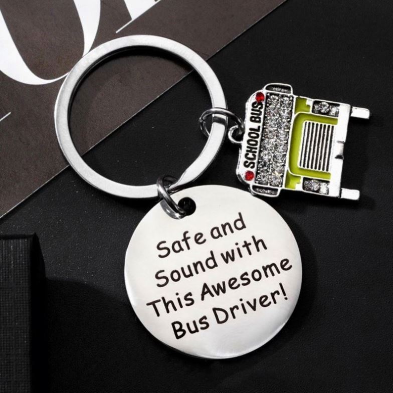 fashion School Bus Keychain Driver Appreciation Gift School Bus Keychain Drive Safe Key ring Thank You Jewelry Gift for Birthday