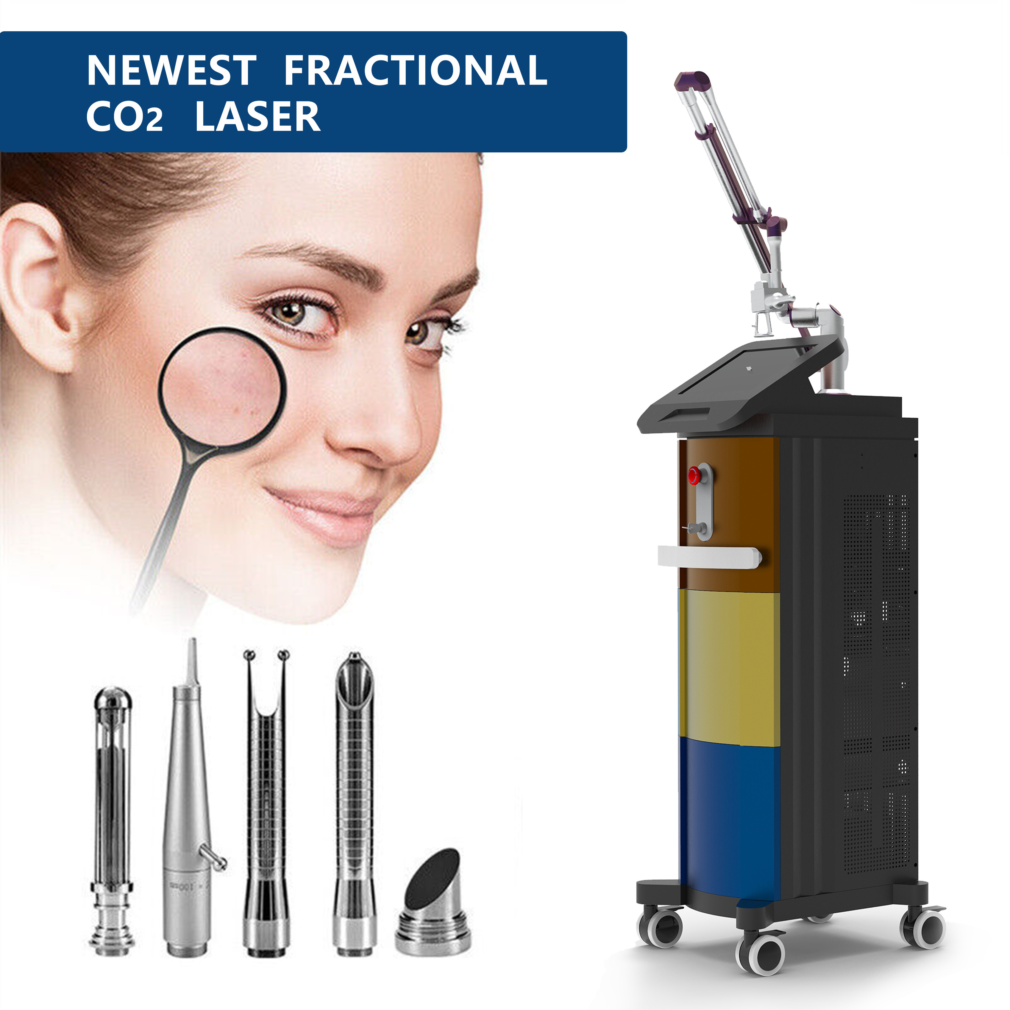 KM Laser Korea TUBE 10600nm Fractional Co2 Laser Acne removal Skin rejuvenation co2 fractional laser with TUV