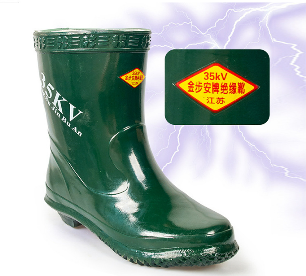 35kv insulated boots waterproof non-slip electrician high voltage insulated rubber mid-calf anti-electricity rain boots