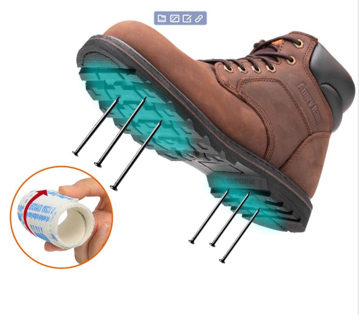 Wholesale Custom Genuine Leather Men Composite Steel Toe Cap Shoes Construction Safety Work Boots for Men safety shoes