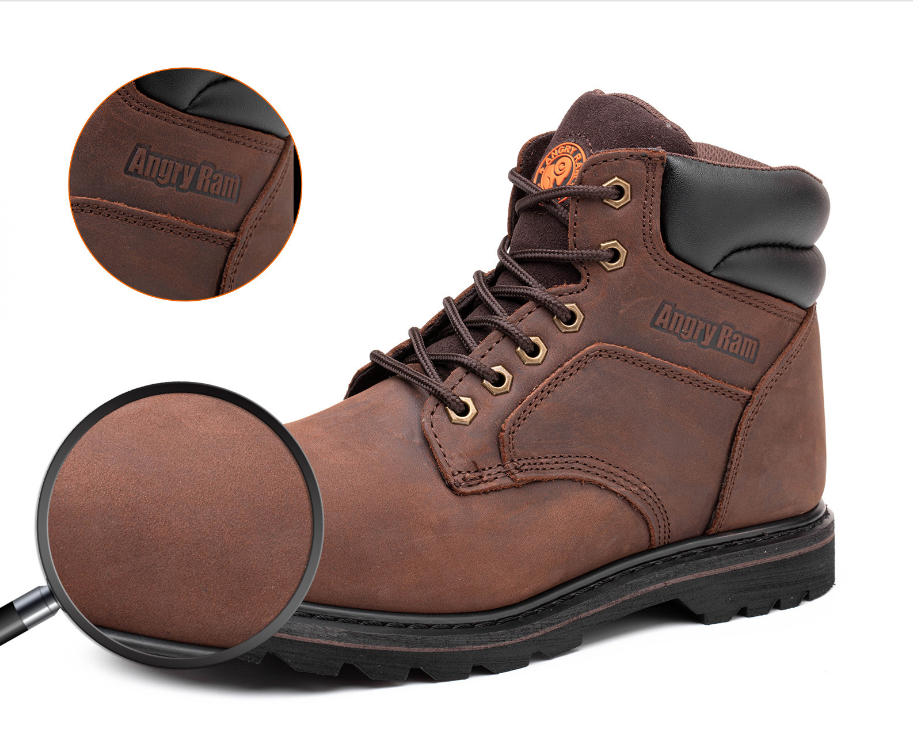 Wholesale Custom Genuine Leather Men Composite Steel Toe Cap Shoes Construction Safety Work Boots for Men safety shoes