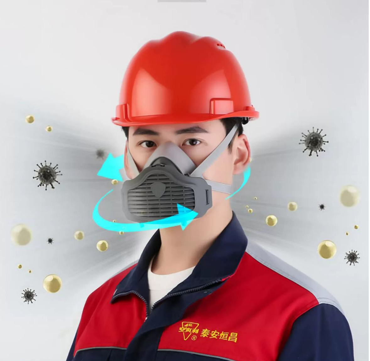 Wholesale coal mine industrial Construction Dust Haze Fog Anti particulate dust proof safety gas  mask respirator gas mask