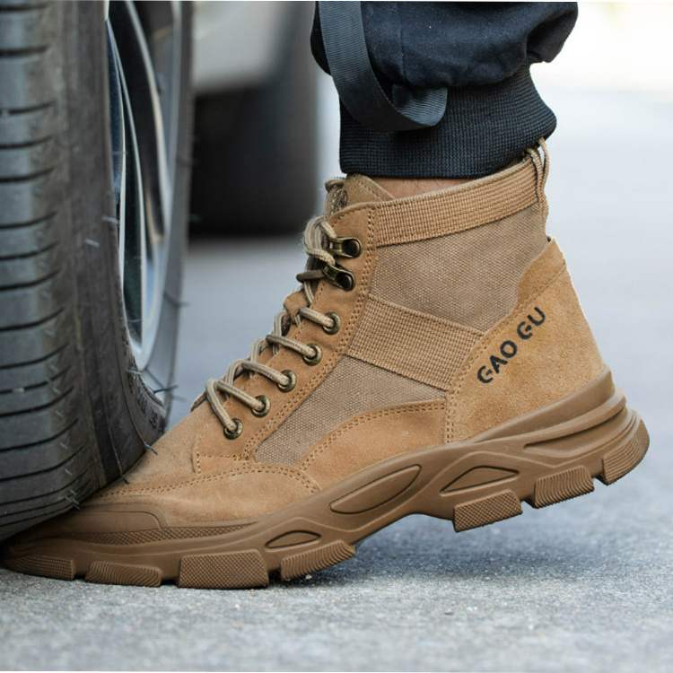 dust resistant cerebral cortex boots for men mens labor insurance Steel Toe Work safety footwear labor insurance shoes