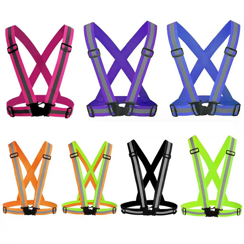 Safety Traffic Vest For Running/walking/cycling Safety Vest Belt High Visibility Night  Reflective Chest Reflective Safety Belt