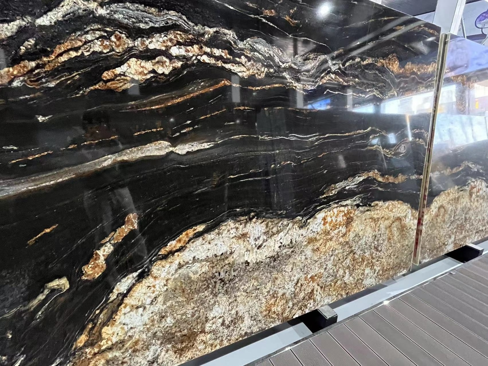 luxury magma gold granite black taurus marble book match gold titanium granite