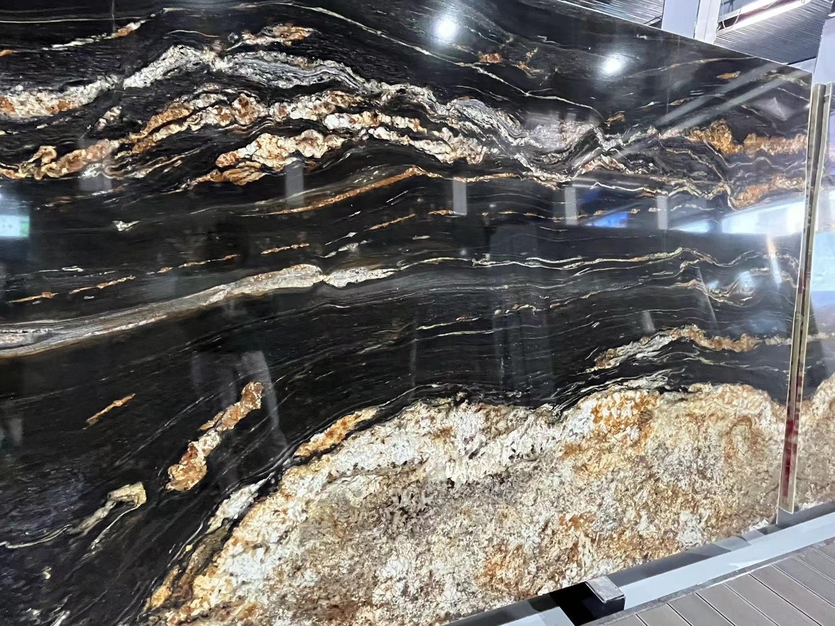 luxury magma gold granite black taurus marble book match gold titanium granite