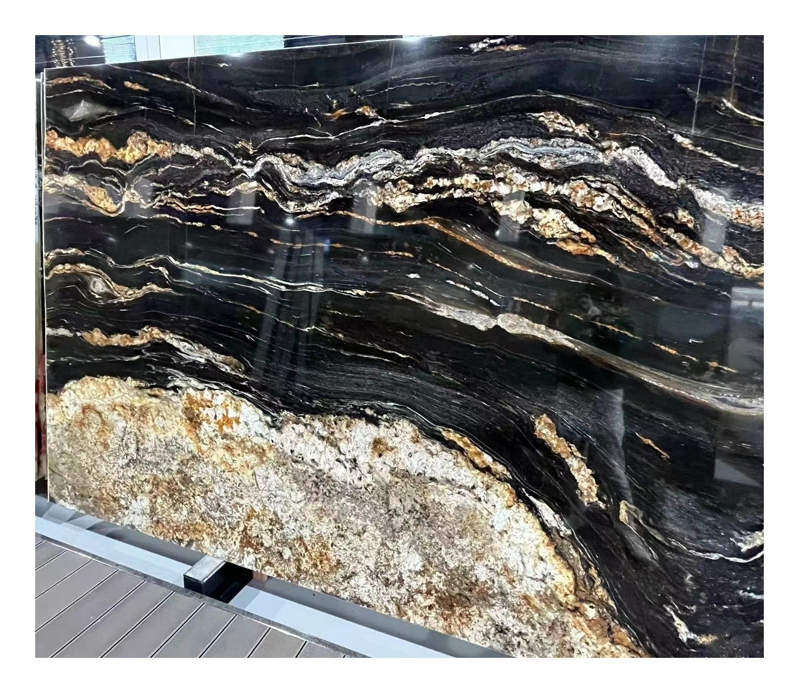 luxury magma gold granite black taurus marble book match gold titanium granite