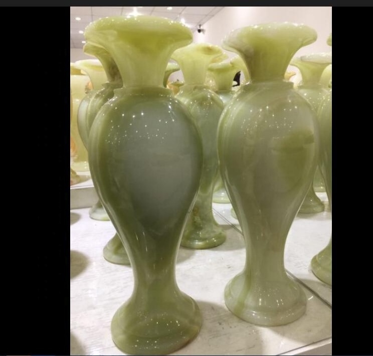 modern decoration green onyx vase