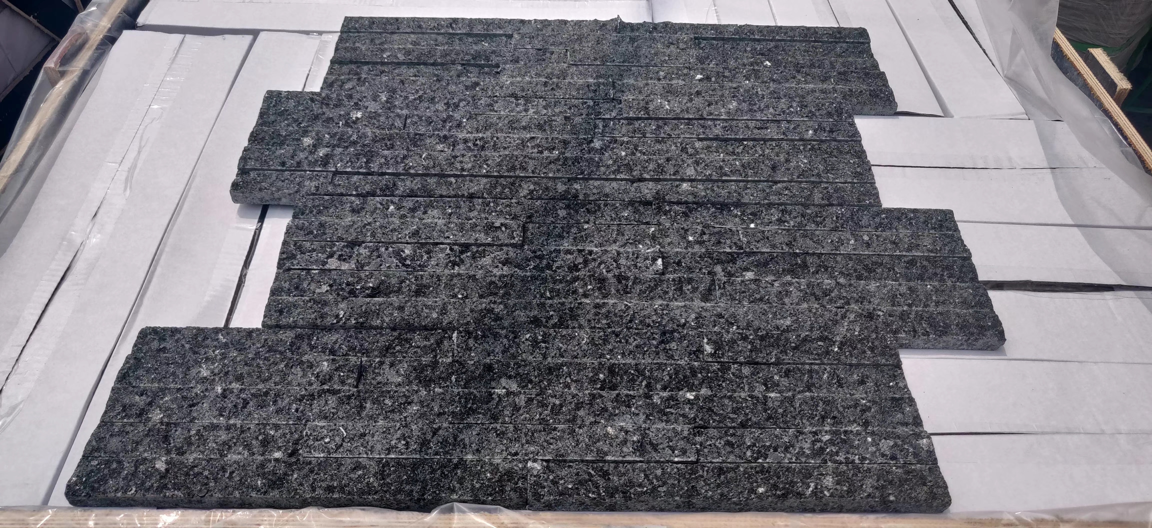 cheap sale natural black slate stacked stone decor wall panels veneer