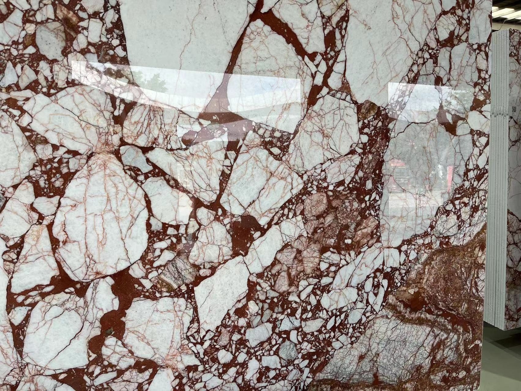 Bvlgari Calacatta red marble Natural Luxury Marble Slab  Full of red Texture