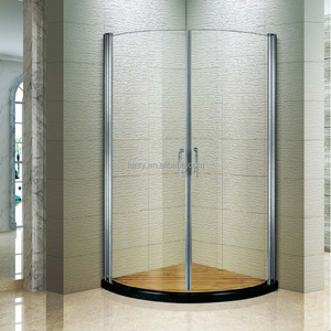 Kmry Corner Shower Cubicles/Arc-shape Outward /Inward Pivot Curved Glass Corner Sliding Door(KK3048)