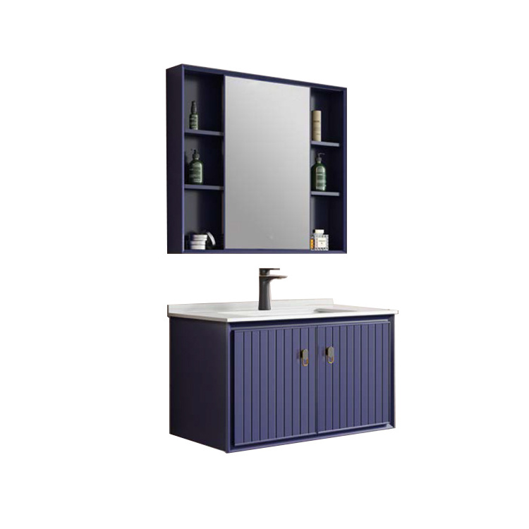 KMRY KBV-9976 Modern Hotel Bathroom Daily Products Stainless Steel Hardware Rectangle Bathroom Aluminum Floating Mirror Cabinet