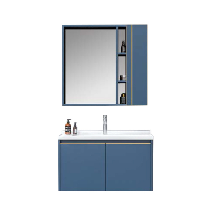 KMRY KBV-9976 Modern Hotel Bathroom Daily Products Stainless Steel Hardware Rectangle Bathroom Aluminum Floating Mirror Cabinet