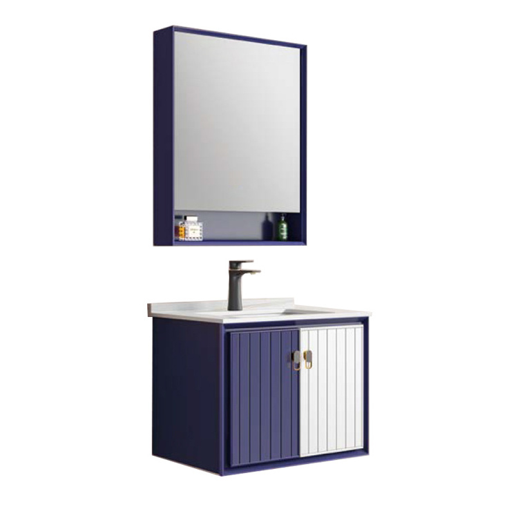 KMRY KBV-9976 Modern Hotel Bathroom Daily Products Stainless Steel Hardware Rectangle Bathroom Aluminum Floating Mirror Cabinet