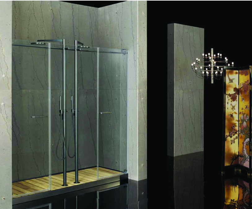 Foshan KMRY Wholesale Simple Wall To Wall Straight Tempered Glass Frameless Shower Door