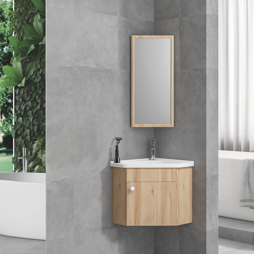 KMRY Factory Wholesale Small Corner Bathroom Bathroom Washbasin Cabinet Vanities With Mirror