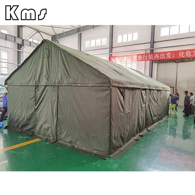 KMS 8x4.5m Olive Green Frame Structure Metal Poles Triple Layers Tear Resistance Large Capacity Outdoor Camping  Tent