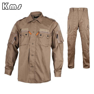 KMS Custom Wholesale Professional Outdoor Khaki Combat Clothing Tactical Uniforms for security guards Training/Hunting