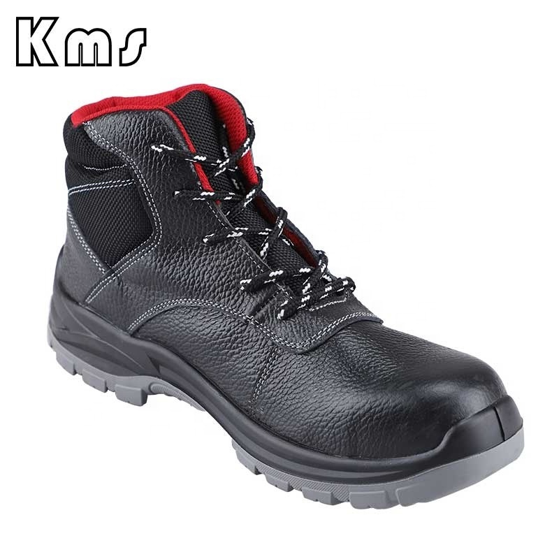 KMS Wholesale Custom Leather Security Work Protective Breathable Anti Stab Safety Boots For Men Steel Toe