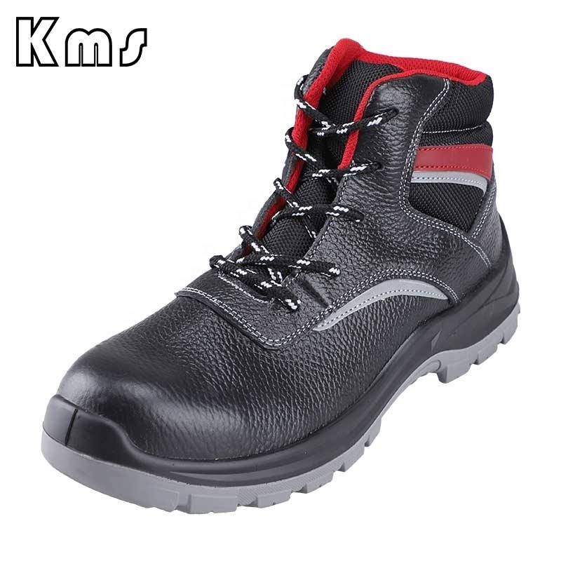 KMS Wholesale Custom Leather Security Work Protective Breathable Anti Stab Safety Boots For Men Steel Toe