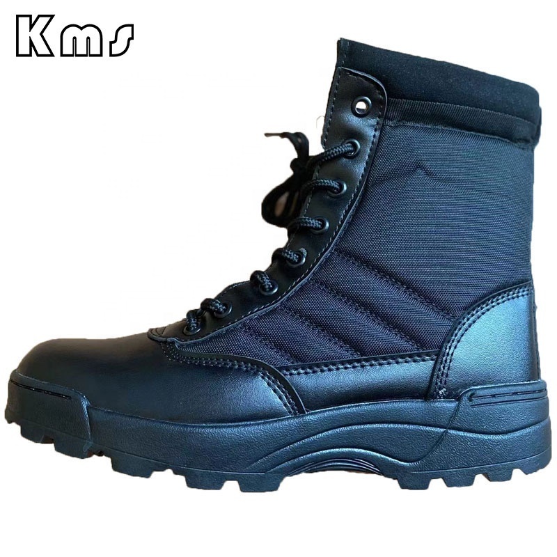 KMS Custom Hot Sale Black Outdoor Waterproof Hiking Tactical Shoes Combat Training Wholesale Combat Tactical Boots For Men