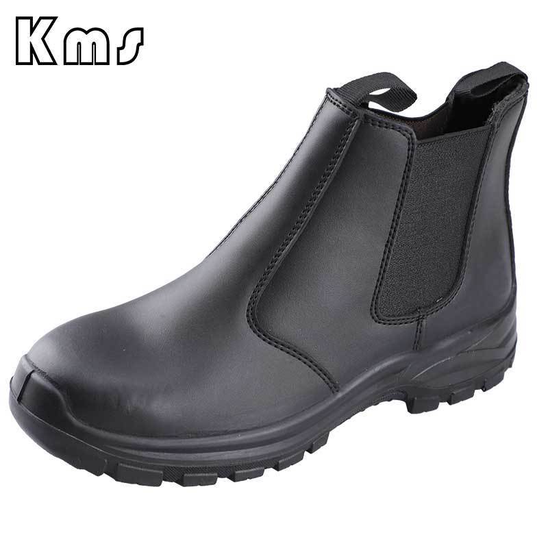 KMS Custom Professional Wholesale Upper Leather Security Safety Work Boots Industrial Steel Toe Shoes For Men