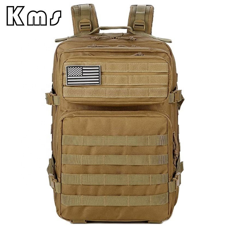 KMS Hot Sale Wholesale Khaki Multifunction Compartment Outdoor Assault Pack Large 25l Tactical Rucksack Backpack Bug Out Bag